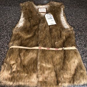 Zara Little Girls Fox Fur Vest